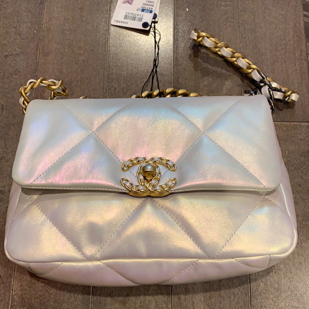 Chanel 19 medium  iridescent bag